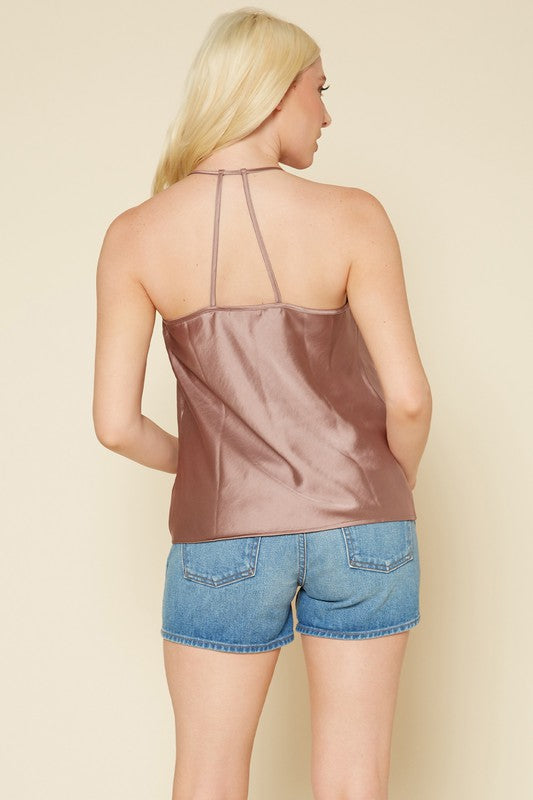 PLEIONE LOOSE FIT SATIN SOLID TANK