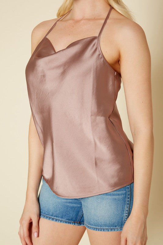 PLEIONE LOOSE FIT SATIN SOLID TANK