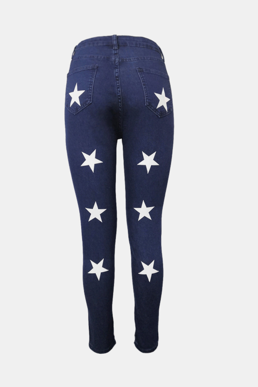 Star Print High-Waisted Jeans