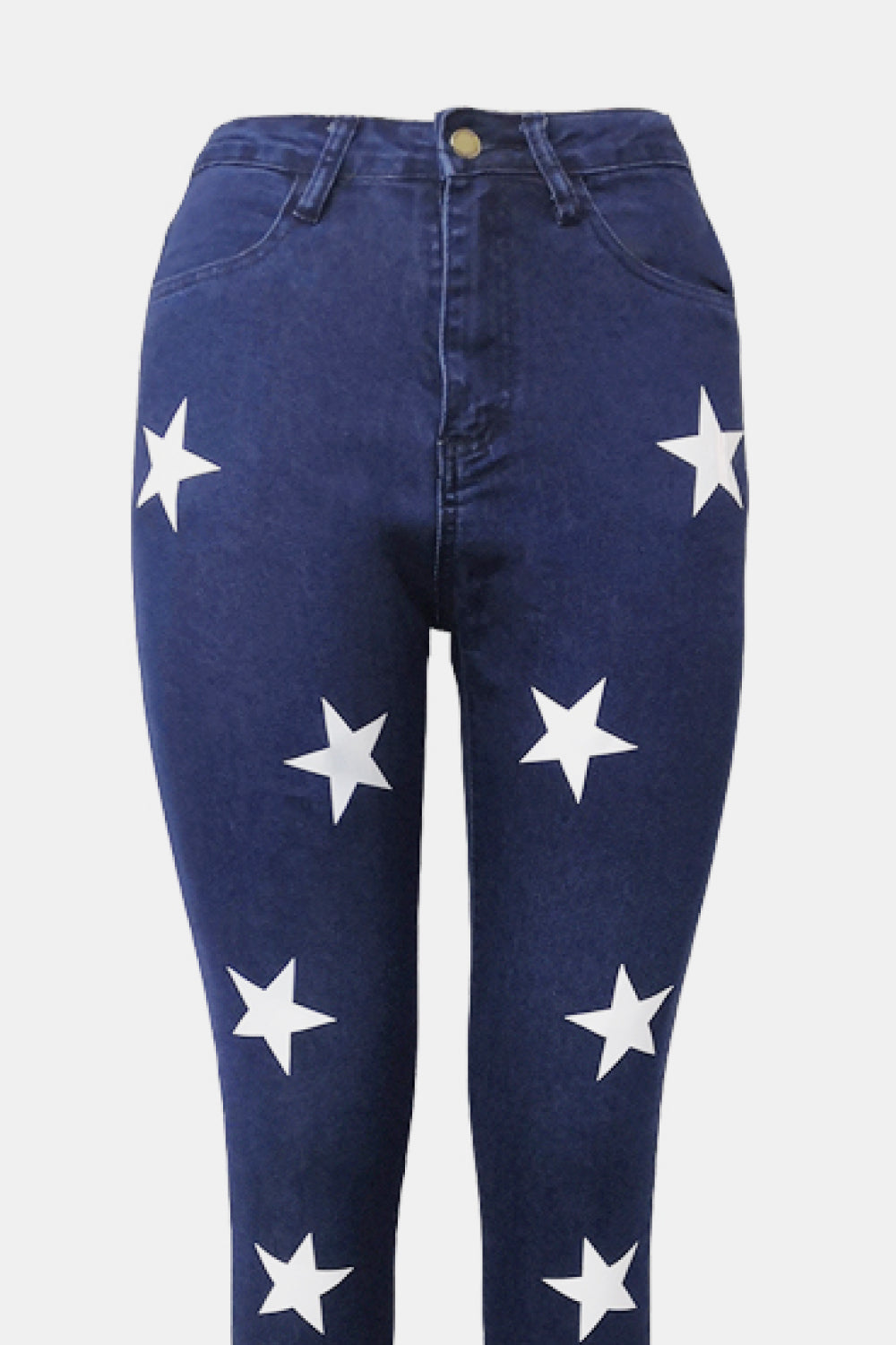Star Print High-Waisted Jeans