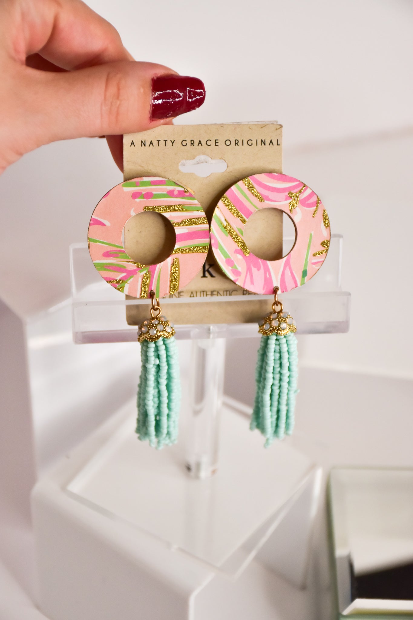 HANDMADE IN HOUSE - Tropical Pink Tassel Earrings