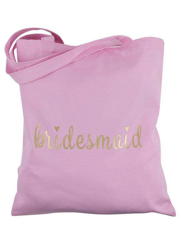 Pink Bridesmaid Tote Bag in Canvas
