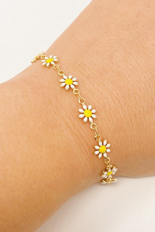 Chain-O-Daisies Dainty Bracelet