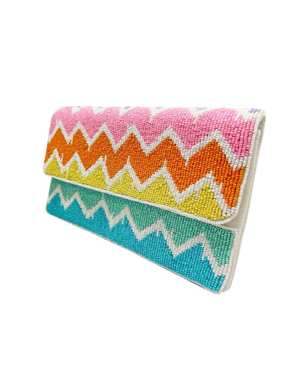 Chevron Pastels Beaded Clutch LAC SS 563