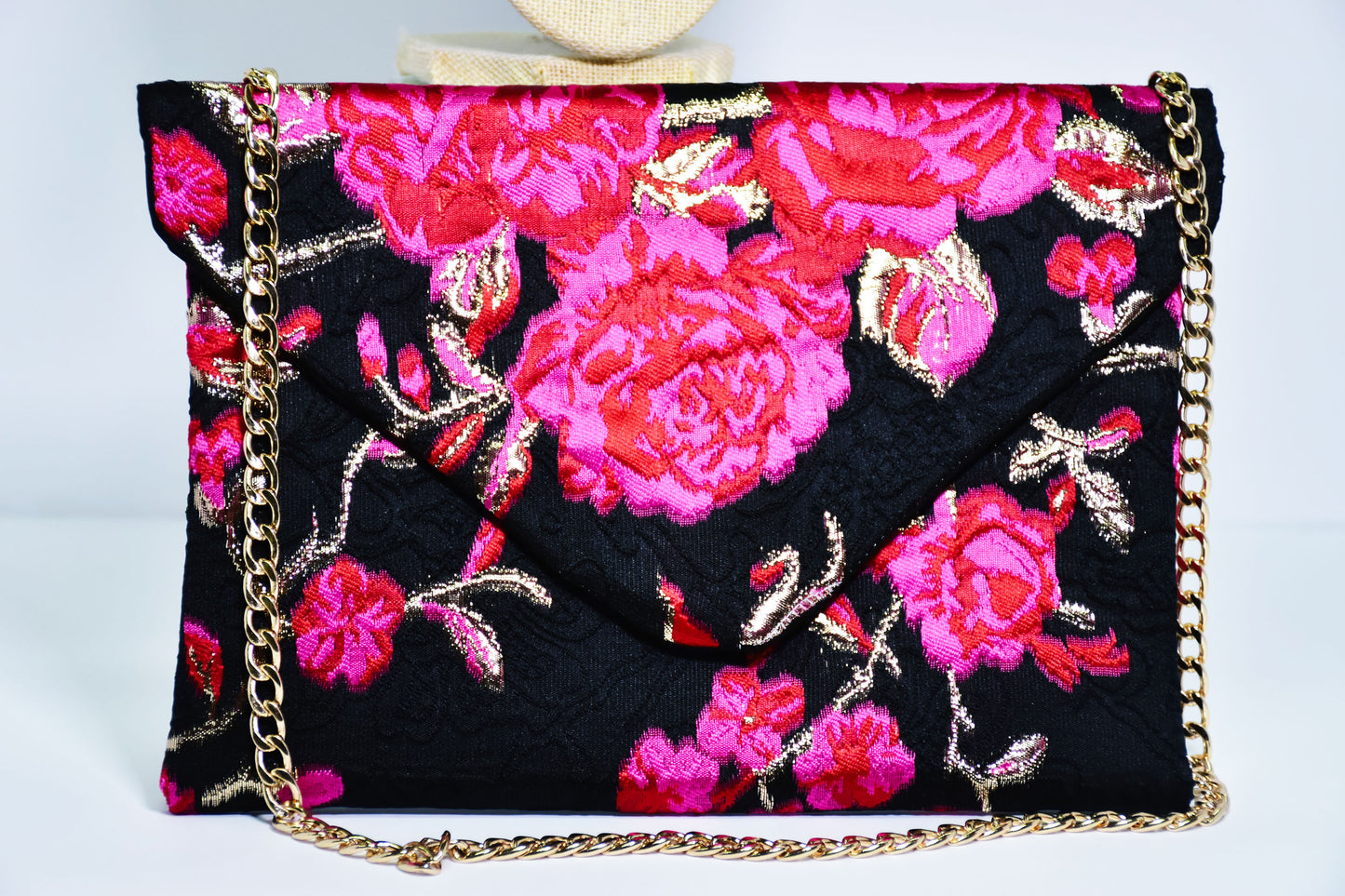 "Liliana Rose" Handmade Envelope Clutch - Collar and/or Key Fob Bundle
