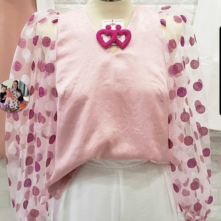 "Love Me So" Lucia Blouse - Handmade Puff Sleeve Blouse