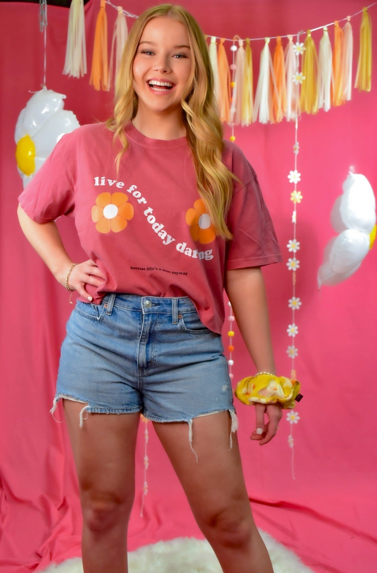Handmade* "Live for Today Darling" Tee